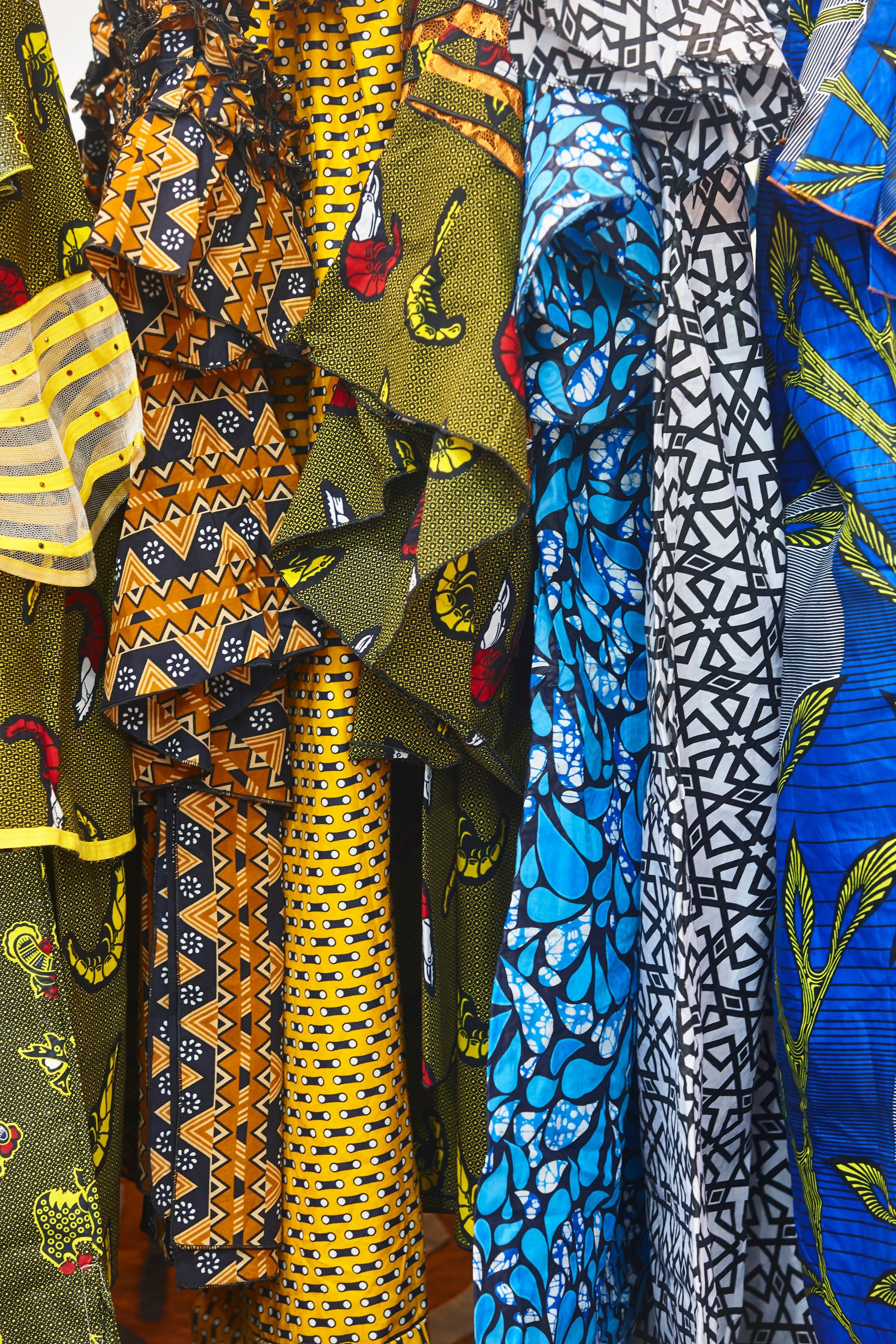 Colorful African fabric patterns